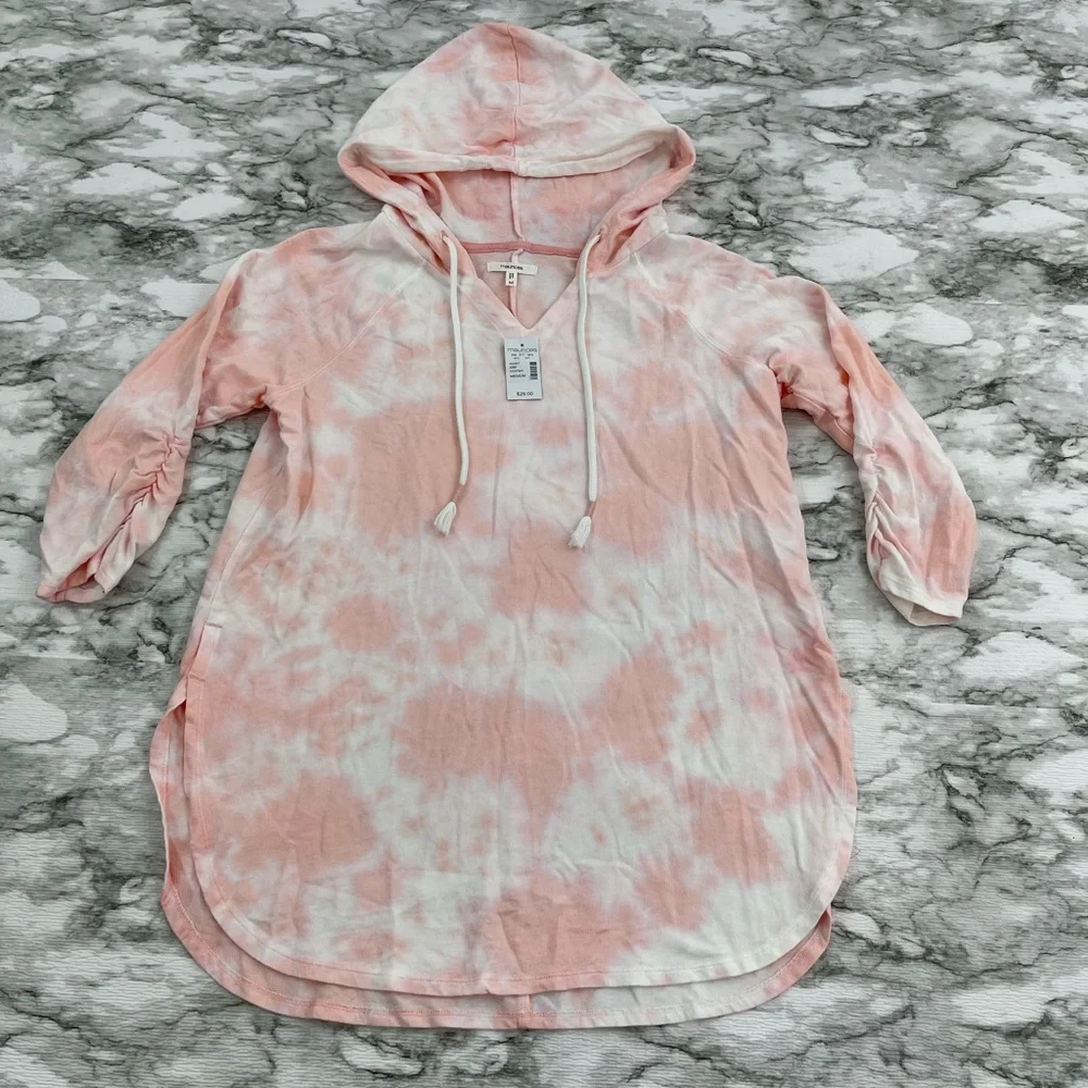 NWT Maurice’s Pink Tie-Dye Hooded Top - Picture 8 of 9